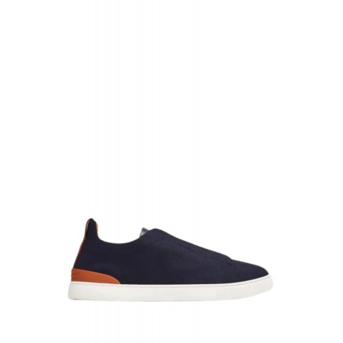 Sneakers Zegna, Low Top, Triple Stitch, Dark Blue Sneakers Zegna, Low Top, Triple Stitch, Dark Blue