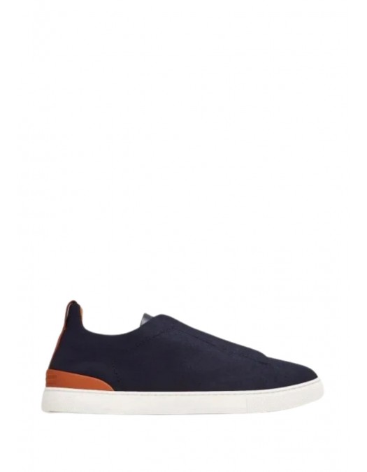 Sneakers Zegna, Low Top, Triple Stitch, Dark Blue - S7006ZLHUTESNY Sneakers Zegna, Low Top, Triple Stitch, Dark Blue - S7006ZLHUTESNY