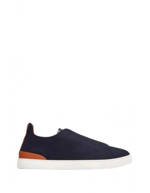Sneakers Zegna, Low Top, Triple Stitch, Dark Blue - S7006ZLHUTESNY