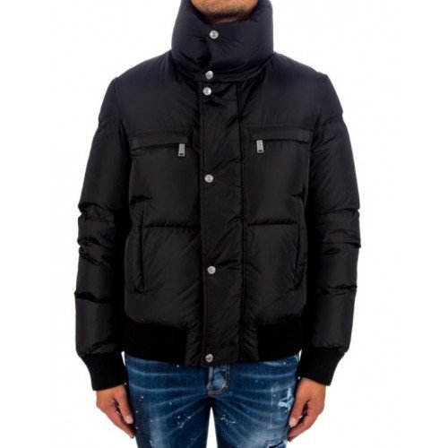 Geaca Dsquared2, Guler Inalt, Negru