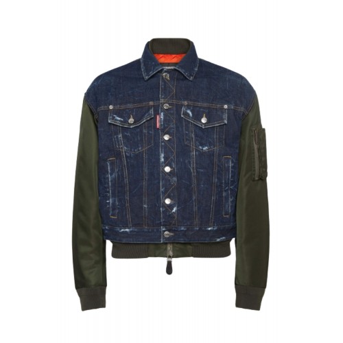 JACHETA DSQUARED2, Dark Indigo Aviator Hybrid Bomber JACHETA DSQUARED2, Dark Indigo Aviator Hybrid Bomber