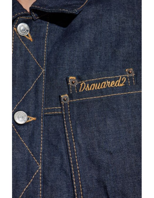 JACHETA DSQUARED2, Navy Blue Denim Jacket - S71AN0627D30011470