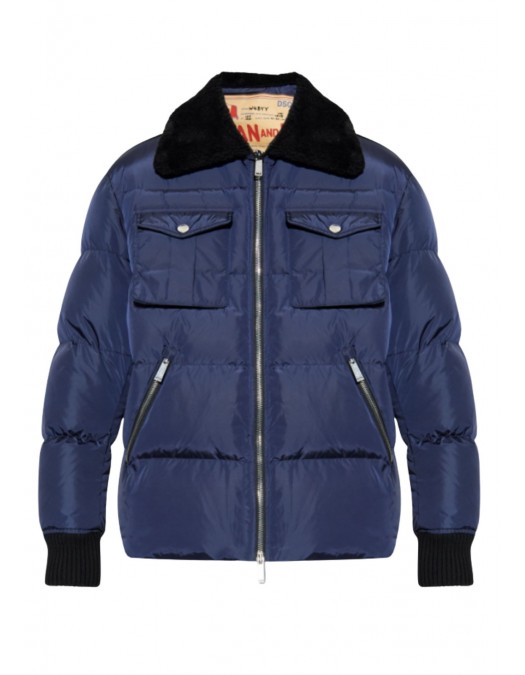 Geaca Dsquared2, NAVY BLUE Down jacket with fur collar - S71AN0642S53817487