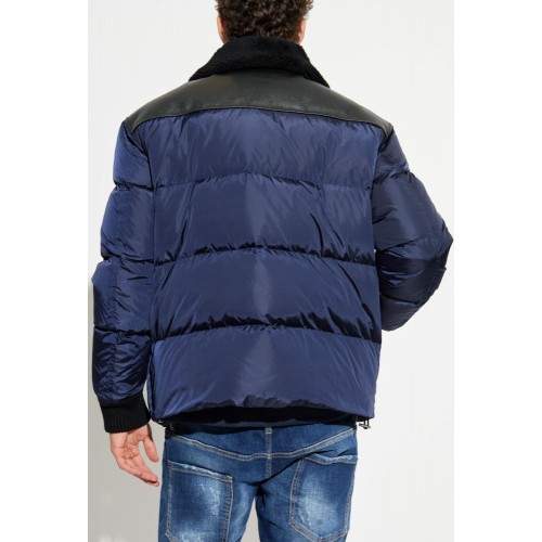 Geaca Dsquared2, NAVY BLUE Down jacket with fur collar Geaca Dsquared2, NAVY BLUE Down jacket with fur collar