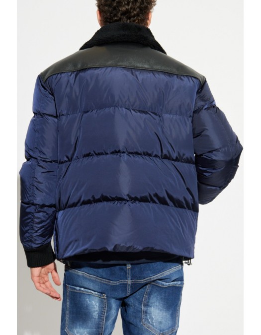 Geaca Dsquared2, NAVY BLUE Down jacket with fur collar - S71AN0642S53817487