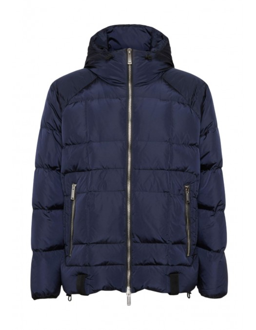 Geaca Dsquared2, Gluga Oversized, Fermoare argintii, Bleumarin - S71AN0643S53817487