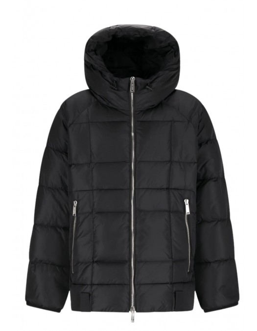 Geaca Dsquared2, Gluga Oversized, Fermoare argintii, Negru - S71AN0643S53817900