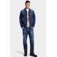 JACHETA DSQUARED2, D2 Obsessed Dark Blue Denim Jacket - S71AN0646D30010470