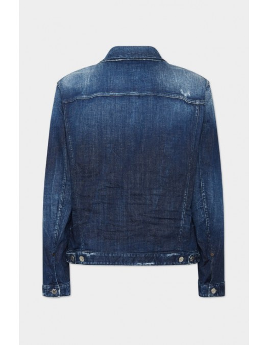 JACHETA DSQUARED2, D2 Obsessed Dark Blue Denim Jacket - S71AN0646D30010470