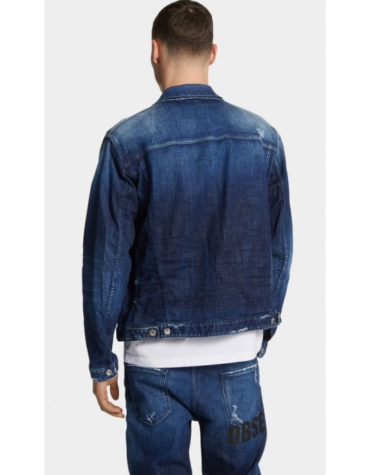 JACHETA DSQUARED2, D2 Obsessed Dark Blue Denim Jacket - S71AN0646D30010470