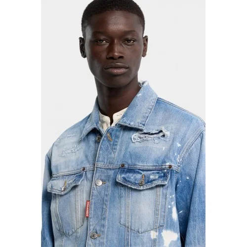 Jacheta DSQUARED2, Light Cool Kids Wash Over Jean Jacket