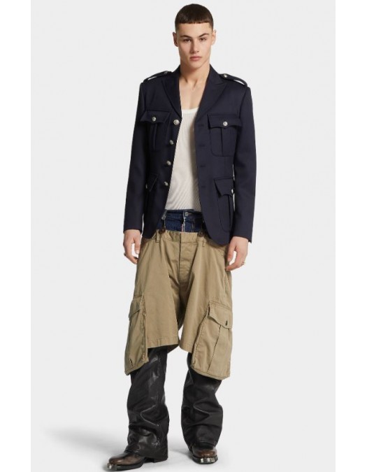 JACHETA DSQUARED2, Uniform Jacket, Lana, Negru - S71BN0987D35313487