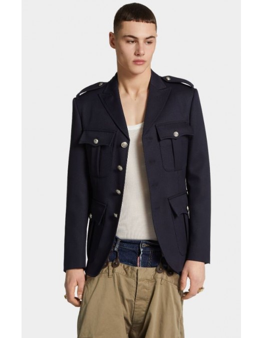 JACHETA DSQUARED2, Uniform Jacket, Lana, Negru - S71BN0987D35313487
