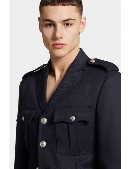JACHETA DSQUARED2, Uniform Jacket, Lana, Negru - S71BN0987D35313487