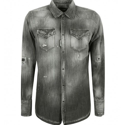 CAMASA DSQUARED2, Classic Western Denim Skirt, Negru