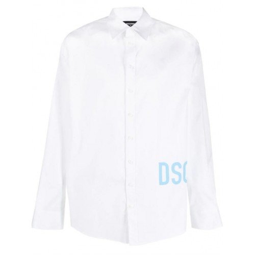 Camasa DSQUARED2, Insertie logo bleu, Alb