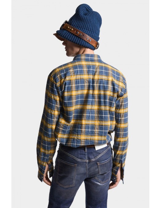 Camasa DSQUARED2, Canadian Check Flanel, Regular, Yellow, Blue - S71DM0739D35132002F