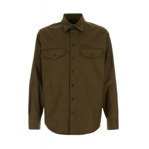 Camasa DSQUARED2, Utility Cotton Shirt, Kaki Camasa DSQUARED2, Utility Cotton Shirt, Kaki