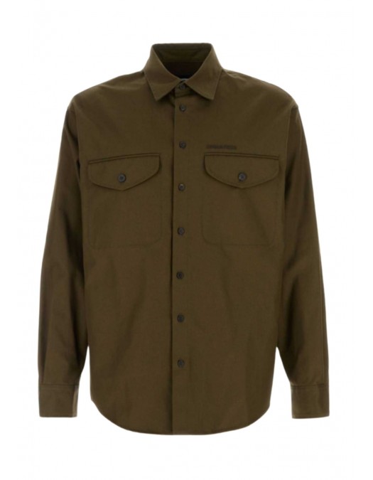 Camasa DSQUARED2, Utility Cotton Shirt, Kaki - S71DM0805S41794728