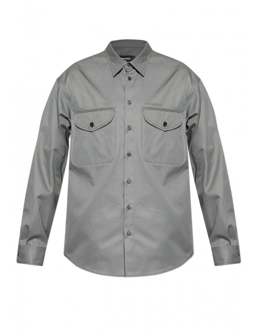 Camasa DSQUARED2, Utility Cotton Shirt, Grey - S71DM0805S41794859