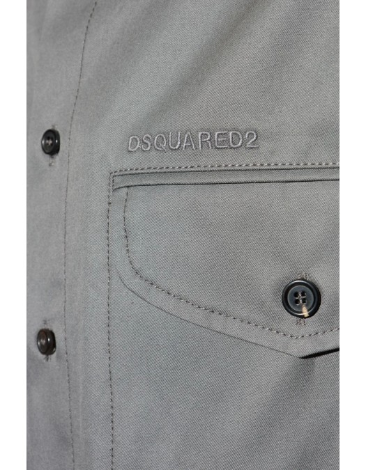Camasa DSQUARED2, Utility Cotton Shirt, Grey - S71DM0805S41794859