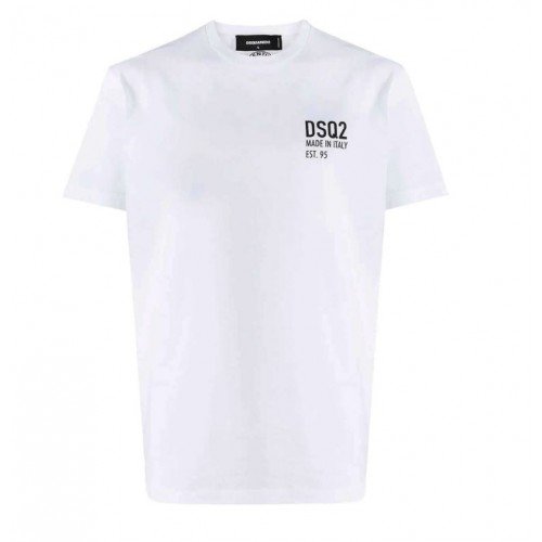 Tricou Dsquared2, Imprimeu Made in Italy, Alb
