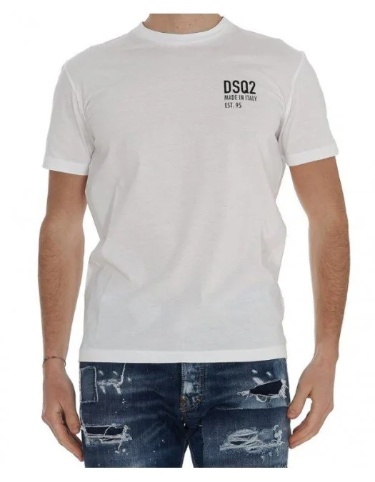 Tricou Dsquared2, Imprimeu Made in Italy, Alb - S71GD1018S23009100