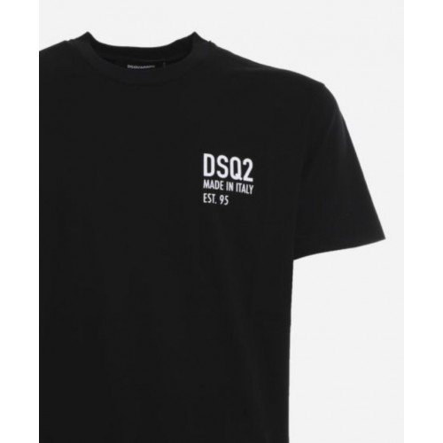 Tricou Dsquared2, Imprimeu Made in Italy, Negru