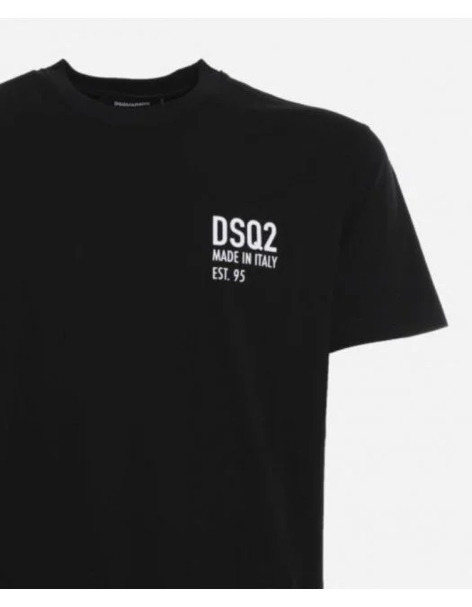 Tricou Dsquared2, Imprimeu Made in Italy, Negru - S71GD1018S23009900 Tricou Dsquared2, Imprimeu Made in Italy, Negru - S71GD1018S23009900