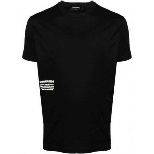 Tricou Dsquared2, Insertie alba, Negru