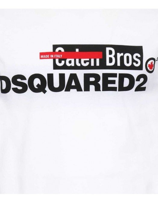 Tricou Dsquared2, Imprimeu Caten Bros, Alb - S71GD1069S23009100