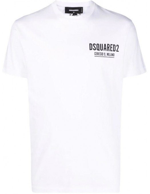 Tricou DSQUARED2, Ceresio 9 Logo, Alb - S71GD1116S23009100