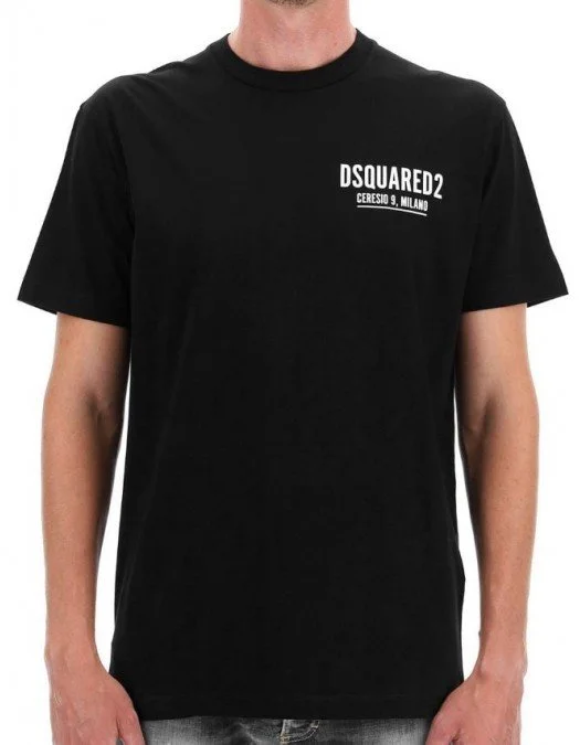 Tricou DSQUARED2, Ceresio 9 Logo, Negru - S71GD1116S23009900 Tricou DSQUARED2, Ceresio 9 Logo, Negru - S71GD1116S23009900