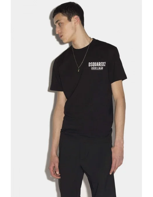 Tricou DSQUARED2, Ceresio 9 Logo, Negru - S71GD1116S23009900 Tricou DSQUARED2, Ceresio 9 Logo, Negru - S71GD1116S23009900
