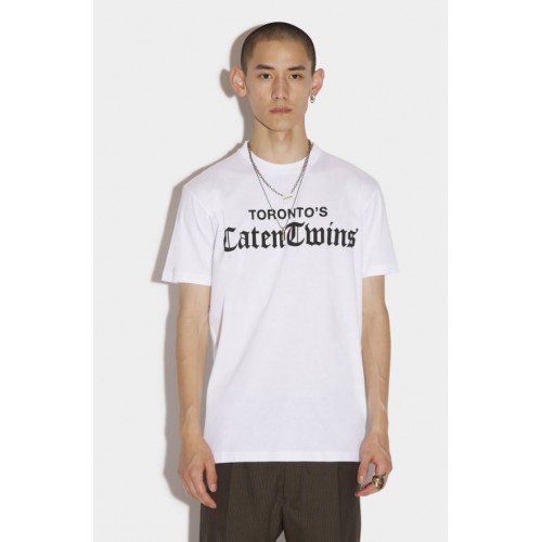 Tricou DSQUARED2, Caten Twins Cool  White