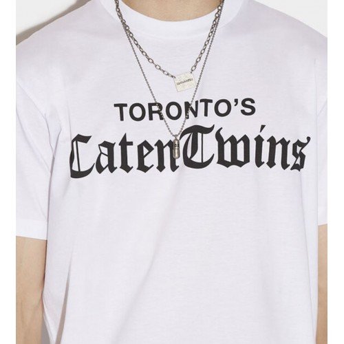 Tricou DSQUARED2, Caten Twins Cool  White