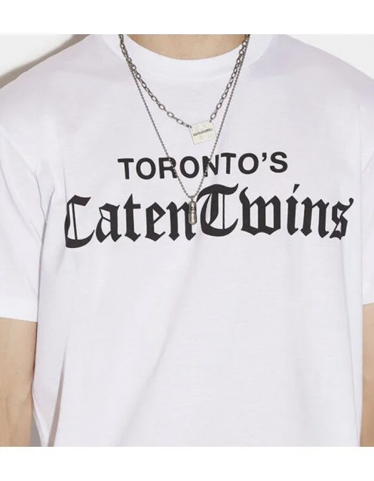 Tricou DSQUARED2, Caten Twins Cool White - S71GD1148S23009100 Tricou DSQUARED2, Caten Twins Cool White - S71GD1148S23009100