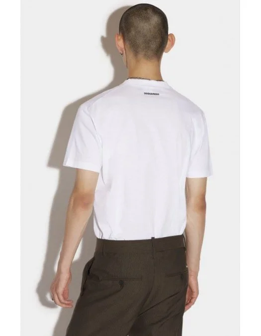Tricou DSQUARED2, Caten Twins Cool White - S71GD1148S23009100 Tricou DSQUARED2, Caten Twins Cool White - S71GD1148S23009100