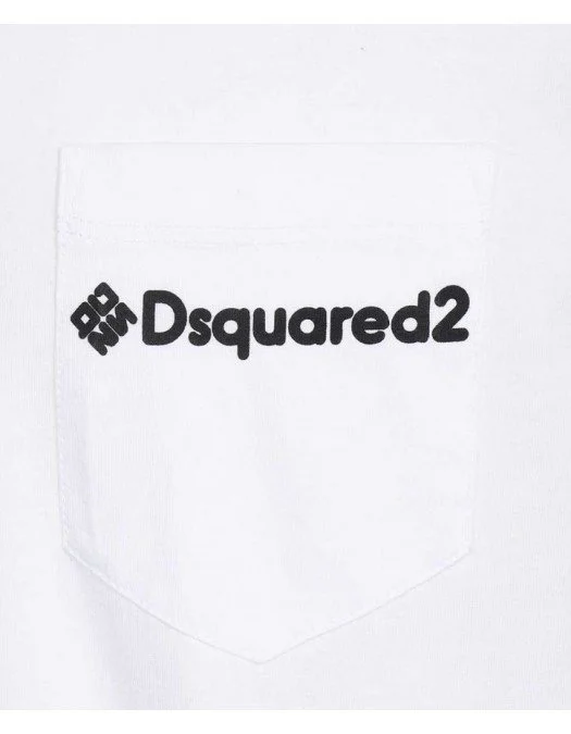 Tricou DSQUARED2, D2 Cool, black logo, Alb - S71GD1226S23009100