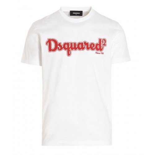 Tricou DSQUARED2, D2 Cool, Red logo, Alb