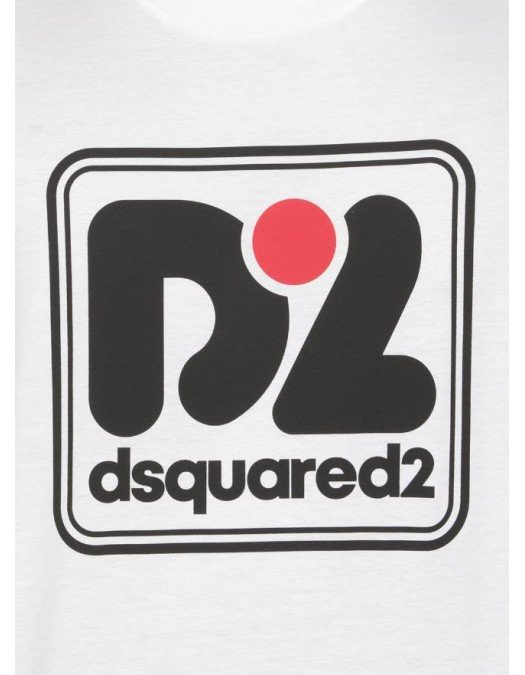 Tricou DSQUARED2, D2 Logo Box, Alb - S71GD1229S23009100