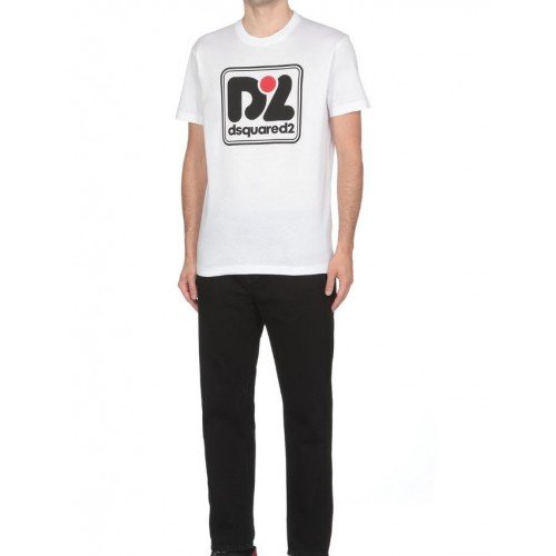 Tricou DSQUARED2, D2 Logo Box, Alb