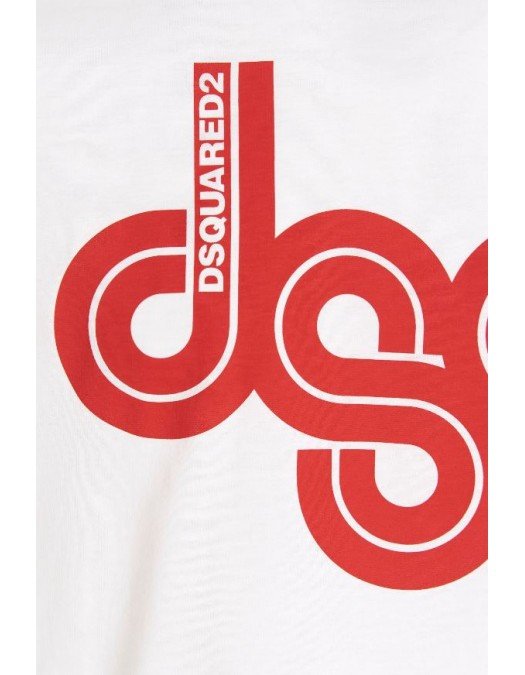 Tricou DSQUARED2, DSQ2 Red logo, Alb - S71GD1230S23009100