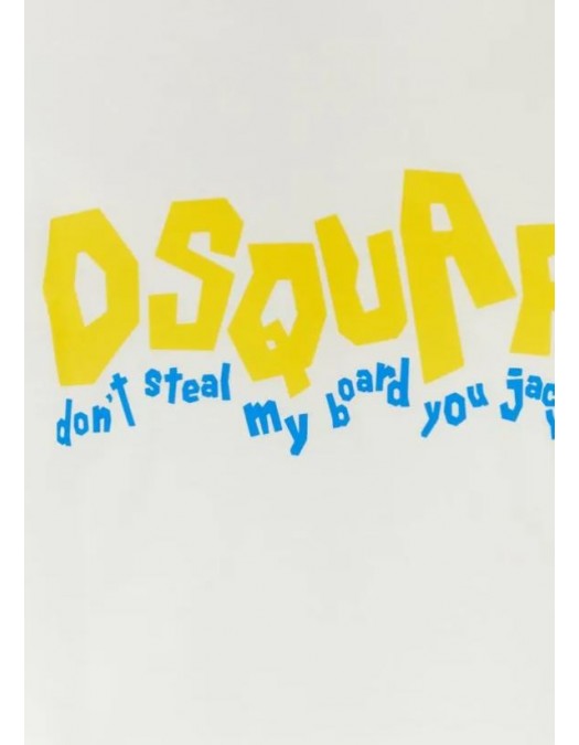 Tricou DSQUARED2, Waving Red Logo, Alb - S71GD1252S23009100