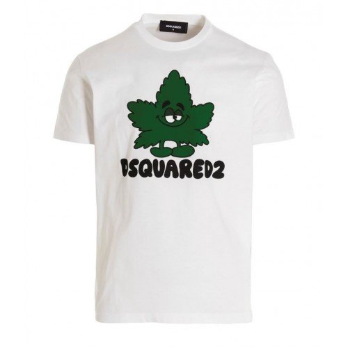 Tricou DSQUARED2, Cool Fit Leaf, Alb