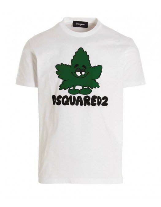 Tricou DSQUARED2, Cool Fit Leaf, Alb - S71GD1279S23009100