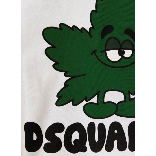 Tricou DSQUARED2, Cool Fit Leaf, Alb