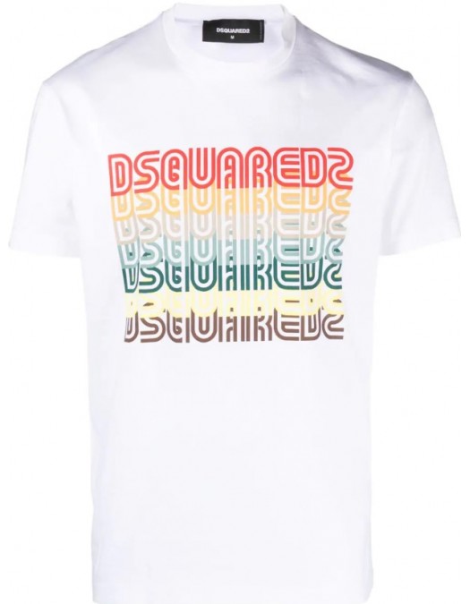 Tricou DSQUARED2, Logo Print, Alb - S71GD1314S23009100