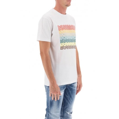 Tricou DSQUARED2, Logo Print, Alb Tricou DSQUARED2, Logo Print, Alb