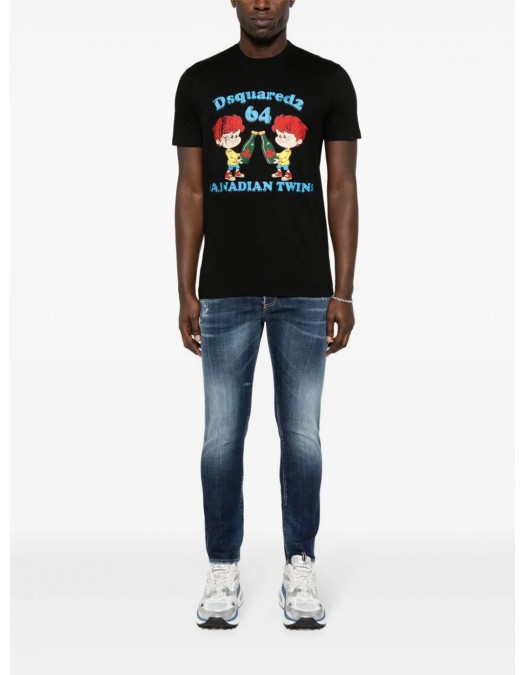 Tricou DSQUARED2, Canadian Brothers, Negru - S71GD1396S23009900